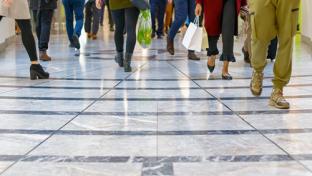 shoppers walking